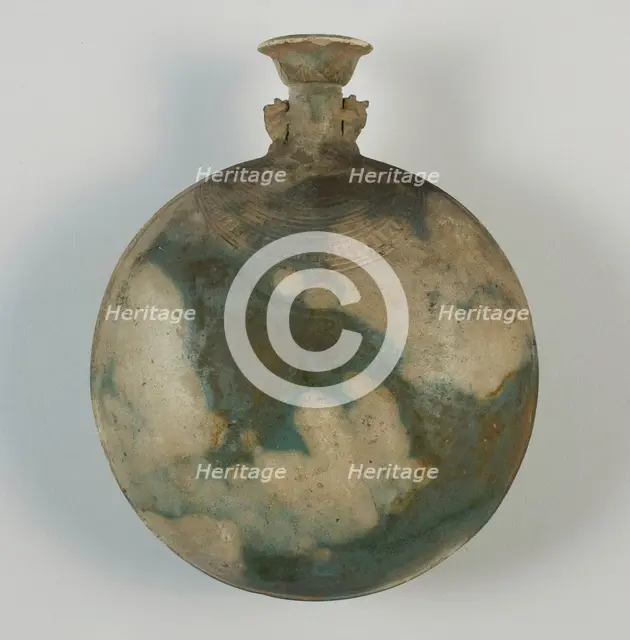 New Year's Vessel (Pilgrim Bottle), Egypt, Late Period, Dynasty 26 (664-525 BCE). Creator: Unknown.