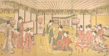 New Year's Celebration in a Large Mansion, ca. 1791. Creator: Utagawa Toyokuni I