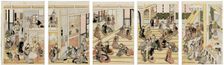 New Year's Day at Ogi-ya brothel, Japan, 1811. Creator: Hokusai