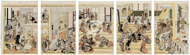 New Year's Day at Ogi-ya brothel, Japan, 1811. Creator: Hokusai.