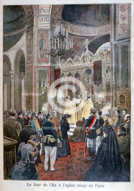 New Year's Day at the Russian church in Paris, 1894. Artist: Unknown
