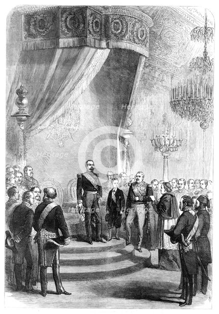 New-Year's Day at the Tuileries: the Papal Nuncio congratulating the Emperor, 1869. Creator: Unknown.