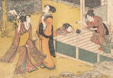 New Year's Games, from the printed book Flowers of the Four Seasons (Shiki no hana), 1801. Creator: Kitagawa Utamaro