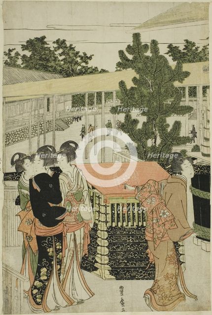 New Year's Pilgrimage to Myohoji Temple in Horinouchi (Horinouchi Myohoji eho mairi..., c.1804/10. Creator: Utagawa Toyohiro.