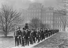 New Year's Reception at White House - Admiral Dewey, Left Front, And Officers Starting For..., 1905. Creator: Harris & Ewing