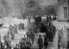 New Year's Reception At White House - Army officers Leaving War Department For Reception, 1910. Creator: Harris & Ewing
