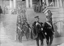 New Year's Reception At White House - General Miles, Left, And Gen. Wood, Right Front..., 1910. Creator: Harris & Ewing
