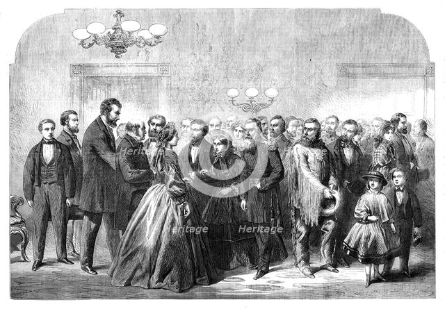 New Year's Reception at the White House, Washington - from a sketch by our special artist, 1862. Creator: Unknown.