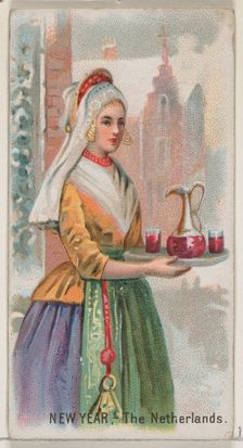 New Year, The Netherlands, from the Holidays series (N80) for Duke brand cigarettes, 1890., 1890. Creator: George S. Harris & Sons