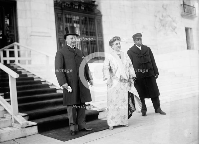 New Years Breakfasts, Pan American Union - Secretary Knox And Mrs. Knox, 1913. Creator: Harris & Ewing.