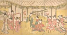 New Year's Celebration in a Large Mansion, ca. 1791. Creator: Utagawa Toyokuni I