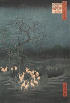 New Year's Eve Foxfires at the Changing Tree, Oji, ca. 1857., ca. 1857. Creator: Ando Hiroshige