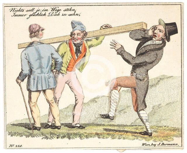 New Years Greeting card. "Nothing shall ever get in your way to see you always happy", after 1815. Creator: Anonymous.