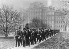 New Year's Reception at White House - Admiral Dewey, Left Front, And Officers Starting For..., 1905. Creator: Harris & Ewing