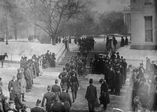 New Year's Reception At White House - Army officers Leaving War Department For Reception, 1910. Creator: Harris & Ewing