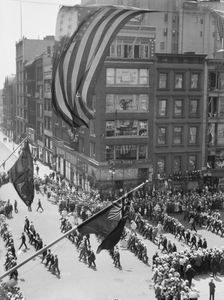New York City views, parade, 1918 July 4. Creator: Arnold Genthe