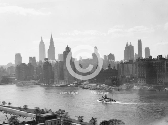New York City views, skyline, between 1931 and 1938. Creator: Arnold Genthe.
