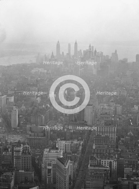New York City views, skyline, between 1931 and 1938. Creator: Arnold Genthe.