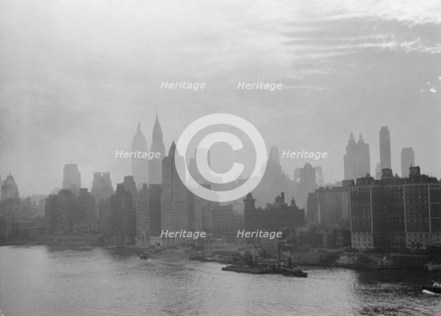 New York City views, skyline, between 1931 and 1938. Creator: Arnold Genthe.