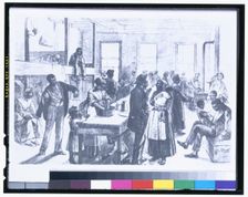 New York City- Colored refugees from Arkansas awaiting transportation to Liberia..., 1880. Creator: Unknown