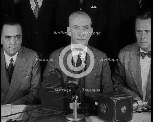 New York City Police Commissioner John Francis O'Ryan Making an Official Announcement, 1930s. Creator: British Pathe Ltd.