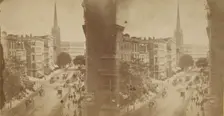 New York City street scene, from above., c1850-1930. Creator: Unknown