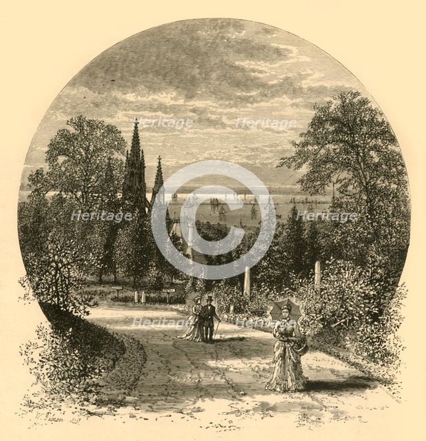 'New-York Bay, from Greenwood Cemetery', 1874.  Creator: William Hamilton Gibson.