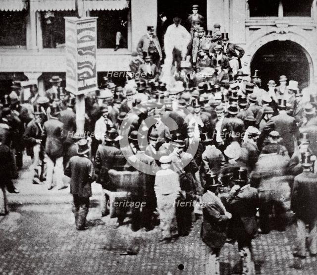 New York Gold Exchange, USA, 1863.  Creator: Unknown.