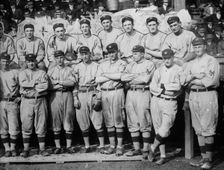 New York Giants. Top row (left to right): (partially obscured) Art Fletcher... (baseball), c1911. Creator: Bain News Service