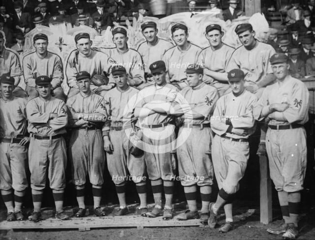 New York Giants. Top row (left to right): (partially obscured) Art Fletcher... (baseball), c1911. Creator: Bain News Service.