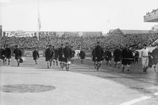 New York Giants walk onto the field at the Polo Grounds New York prior to Game One of the 1912.... Creator: Bain News Service