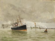 New York: Entering the Harbor, 1887. Creator: Frank Myers Boggs