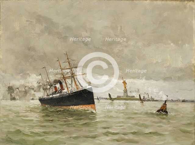 New York: Entering the Harbor, 1887. Creator: Frank Myers Boggs.