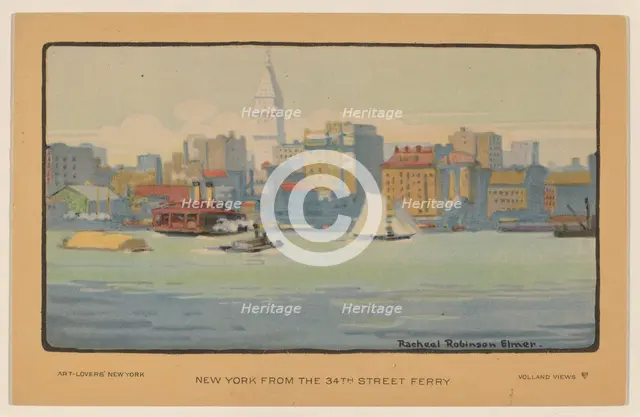 New York from the 34th Street Ferry, 1914. Creator: Rachael Robinson Elmer.