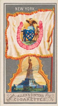 New York, from the City Flags series (N6) for Allen & Ginter Cigarettes Brands, 1887. Creator: Allen & Ginter