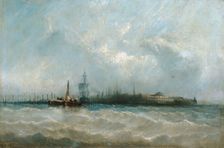 New York from the Harbor Showing the Battery and Castle Garden, 1858. Creator: Alfred Copestick