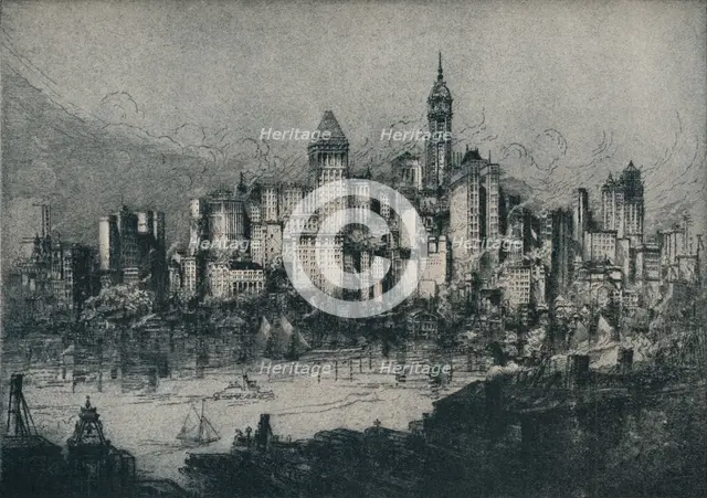 'New York From Brooklyn', c1913. Artist: William Monk.