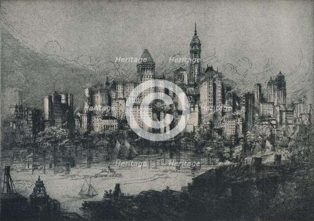 'New York From Brooklyn', c1913. Artist: William Monk.