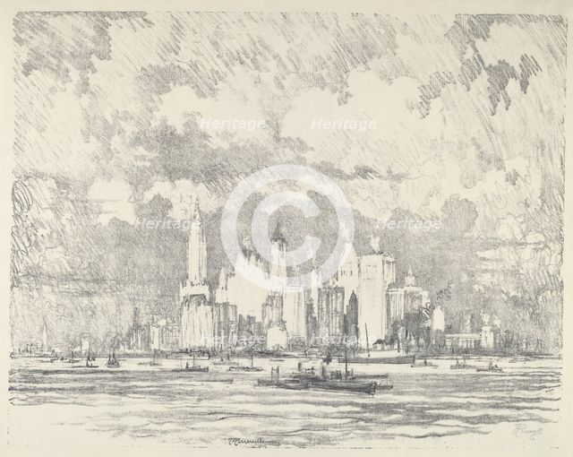 New York From Ellis Island, 1910. Creator: Joseph Pennell.