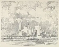 New York From Ellis Island, 1910. Creator: Joseph Pennell