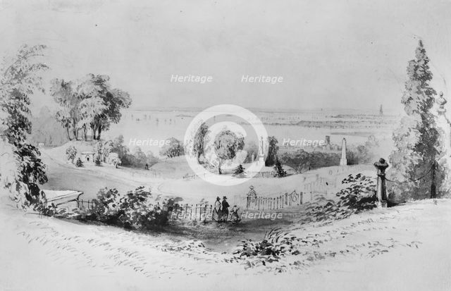 New York from Greenwood Cemetery, . Creator: William Henry Bartlett.
