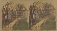 New York Hospital, in Broadway, between Duane and Worth streets, 1860s. Creator: New York Stereoscopic Company