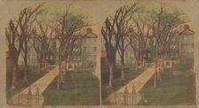 New York Hospital, in Broadway, between Duane and Worth streets, 1860s. Creator: New York Stereoscopic Company