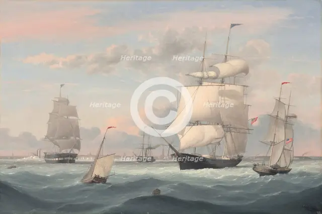 New York Harbor, 1852. Creator: Fitz Hugh Lane.