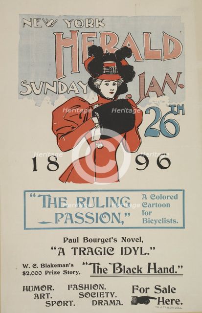 New York herald. Sunday Jan 26th 1896, c1893 - 1897. Creator: Unknown.