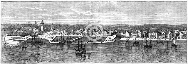 New York in the middle of the 18th century, (c1880). Artist: Unknown