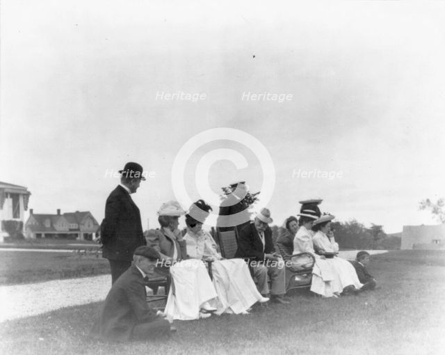 New York - Oyster Bay, Long Island Yacht Club: group of men and women ashore, 1905. Creator: Unknown.