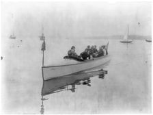 New York - Oyster Bay, Long Island Yacht Club: small motor launch with ten aboard, 1905. Creator: Unknown