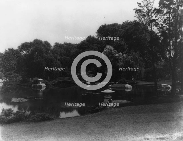 New York. Long Island - Japanese garden at home of Mrs. George W. Wickersham, Laurence, c1915. Creator: Frances Benjamin Johnston.