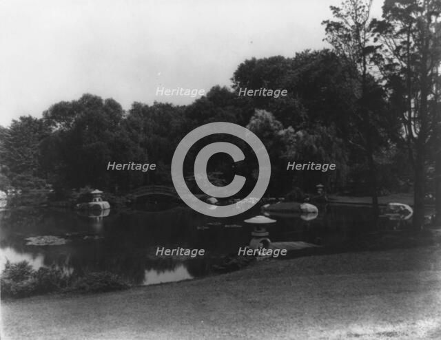 New York. Long Island - Japanese garden at home of Mrs. George W. Wickersham, Laurence, c1915. Creator: Frances Benjamin Johnston.
